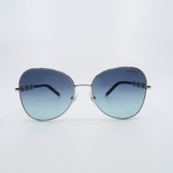 Tiffany & Co. TF 3086 6001/96 57mm Silver-Azure Gradient Blue New Sunglasses. - Picture 2 of 11